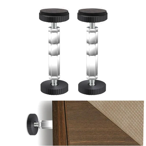 AIOUIERSCN Adjustable Threaded Bed Frame Anti-Shake Tool for Bed, Headboard Stoppers, Bedside Headboards Prevent Loosening Antishake Fixer for Wall, Easy Install，2.56-4.72 inch,2pieces，