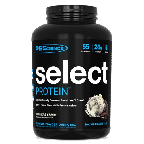 PEScience Select Low Carb Protein Powder, Cookies and Cream, 55 Serving, Whey and Casein Blend, Keto Friendly, Gluten Free, Best Tasting, Clean Isolate for Women and Men