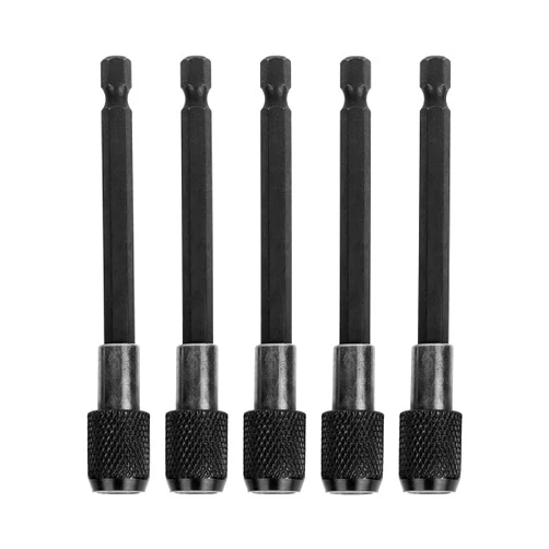TEGRODEX 5PCS Drill Bit Extension Quick Release Screwdriver Bit Holder 4 inch Length 1/4 inch Hex Shank Drill Bit Extender Magnetic Bit Extension Adapter Set for Power Screwdriver Drill Impact Driver