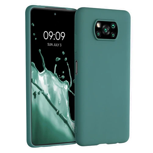 kwmobile Case Compatible with Xiaomi Poco X3 NFC/Poco X3 Pro Case - Soft Slim Protective TPU Silicone Cover - Blue Green