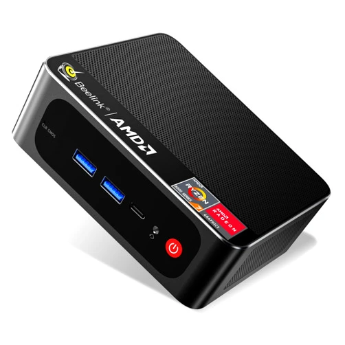 Beelink Mini PC, AMD Ryzen 7 5700U (up to 4.3GHz), 16GB DDR4 RAM 500GB PCIe3.0 SSD, SER5 Pro Mini Desktop Computer Support 4K@60Hz Triple Display/WiFi 6/BT5.2/USB3.2/Gaming/Office/Home