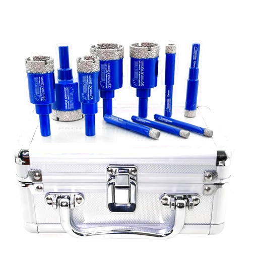 SHDIATOOL 11-Piece Diamond Drill Bit Set, Round Shank, 6mm-35mm for Porcelain, Granite, Marble, Tile & Brick – Dry/Wet Drilling, Vacuum Brazed for Faster, Durable Performance