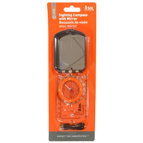 S.O.L. Survive Outdoors Longer Sighting Compass with Signaling Mirror