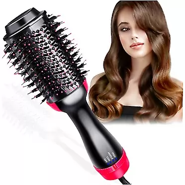 SISROL Hair Dryer Brush, 4 in 1 Hot Air Brush Styler and Dryer Hair Dryer & Volumizer, Hair Dryer Comb Salon Hair Straightener Negative Ion Ceramic Electric Blow Dryer for All Hair Anti-Scald