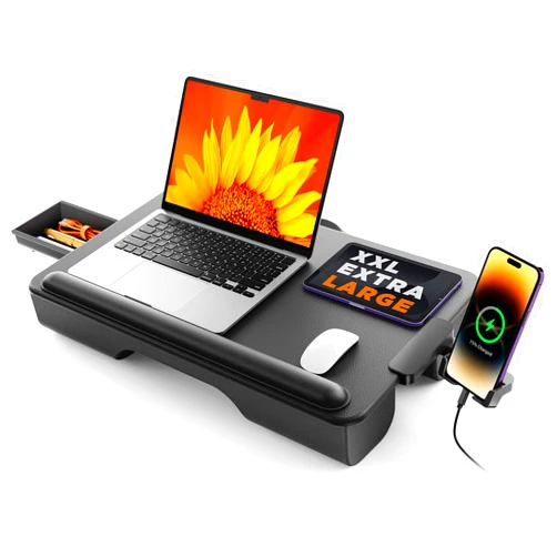 SAIJI Laptop Lap Desk, Portable Laptop Desk for Bed - Fits Up to 17