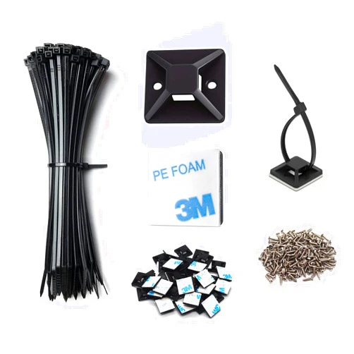 ALLWIN 120 Set Cable Zip Tie Self Adhesive Mounts Kit with 8