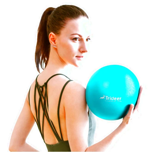Trideer Pilates Ball 9 Inch Core Ball, Small Exercise Ball with Exercise Guide Barre Ball Mini Yoga Ball for Pilates, Yoga, Core Training, Physical Therapy, Balance, Stability, Stretching