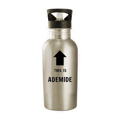 Molandra Products This Is Ademide - 20oz Stainless Steel Water Bottle, Silver