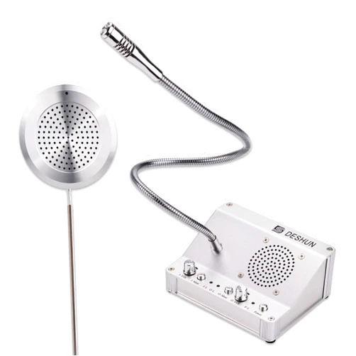 DESHUN Window intercom, Window Speakers, Dual-Way Window Counter intercom Microphone, for The Business/Bank/Office/Hospital/Station/Catering/Ticket Window to Provide Communication Solutions
