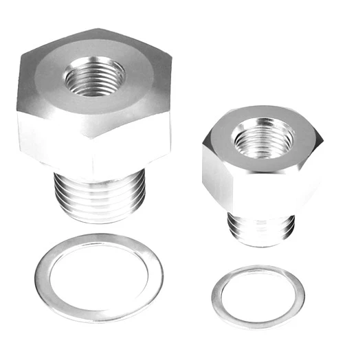 Mriuuod LS Oil Pressure Sensor Adapter, 2 PCS Ls Coolant Temp Sensor Adapter for All GM LS Series Engines LS1 LSX LS3 5.3L 6.0L 6.2L, M16 M12 x 1.5 to 1/8 NPT