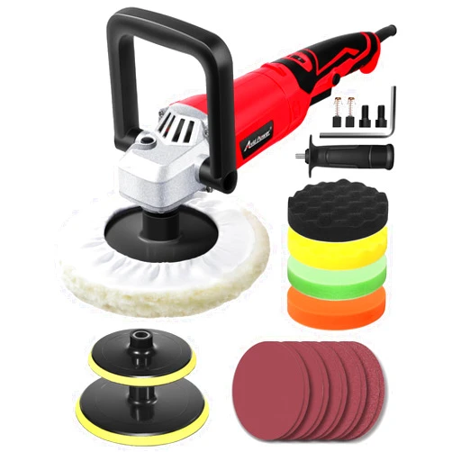 AVID POWER Car Buffer Polisher, 1200W 7 Inch/6 Inch Rotary Buffer Waxer, 6 Variable Speed 1600-3500 RPM, Detachable Handle & Side Handle for Car Detailing, Boat Sanding, Polishing and Waxing
