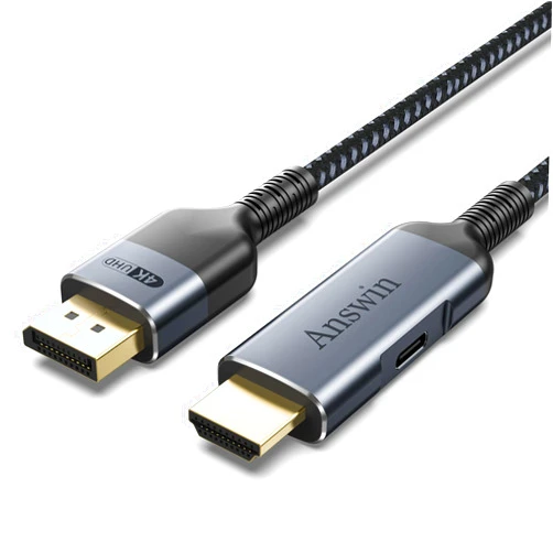 Answin HDMI to DisplayPort Cable, 6.5Ft HDMI Source to DisplayPort Monitor Uni-Directional Compatible with PC Graphics Card Laptop Xbox One/360/NS/PS5/Mac Mini Supporting 4K@60Hz 2K@144Hz 1080P@165Hz