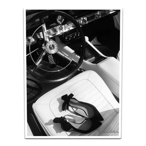 Generic Vintage Car Poster Black and White Wall Art Fashion Print High Heels Feminist Poster Art Teen Girl room Decor Hypebeast Wall Art preppy Girly Dorm Room Decor 12x16in Unframed poster