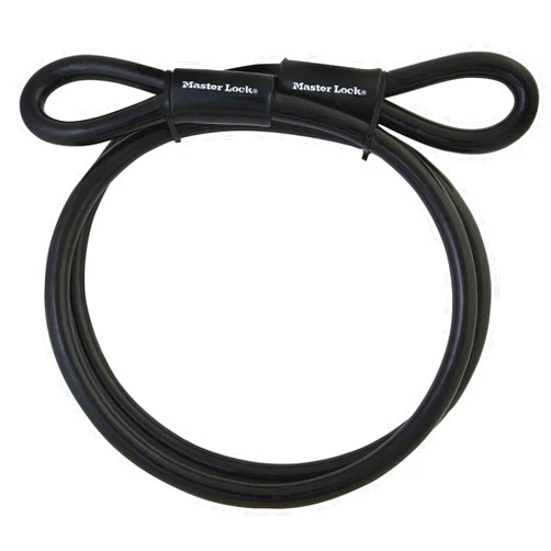 Master Lock 72DPF Steel Cable with Looped Ends, 15 ft. Long, 1 Pack, Black