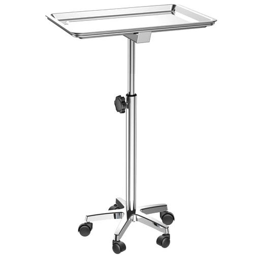 ChoJiah Extra Large Mayo Stand Rolling Salon Tray Hairstylist Tray Heavy Duty Tattoo Tray, Ideal Use for for Hair Salon Dental Hairstylist Cart