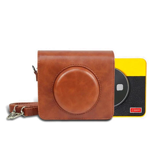 Kuprusar C300R Case, Protective Case for Kodak Mini Shot 3 Retro 2-in-1 Camera/Portable Instant Printer Vintage PU Leather Carrying Bag with Shoulder Strap