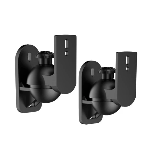 Saifsmart Adjustable Speaker Wall Mount Holder, Bookshelf Speaker Wall Mount Brackets, Surround Sound Speaker Mounts Capacity Upto 3.5 kg Black 2 Pair
