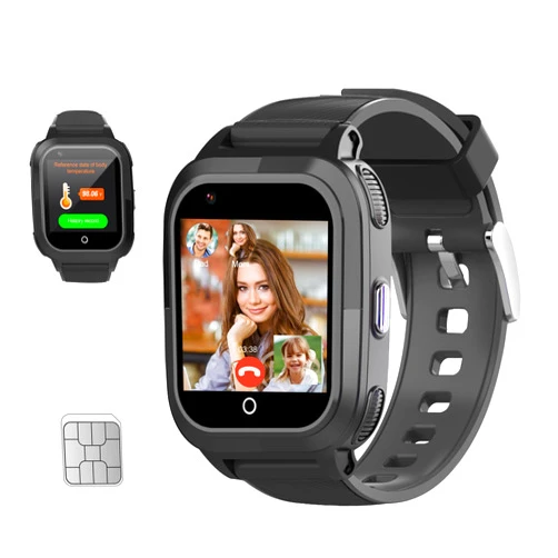 wonlex Upgraded Smart Watches with Whatsapp Calling, 4G Kids Smartwatches GPS Tracker Body Temperature Message SOS Camera for Boys Girls Aged 6-15(Black)