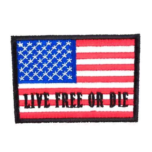PatchStop Live Free Or Die American Flag Patch, U.S. Flag Patches