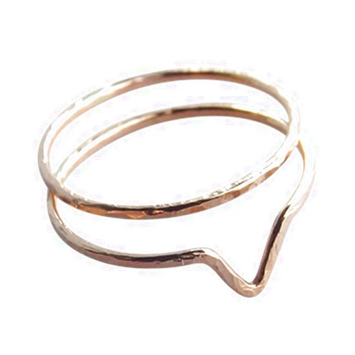 Full Moon Jewellery Skinny Rose Gold Chevron Knuckle Ring Set, Chevron Ring, above knuckle, Knuckle Rings, Toe Rings, Rings, Rose Goldfilled Knuckle Ring