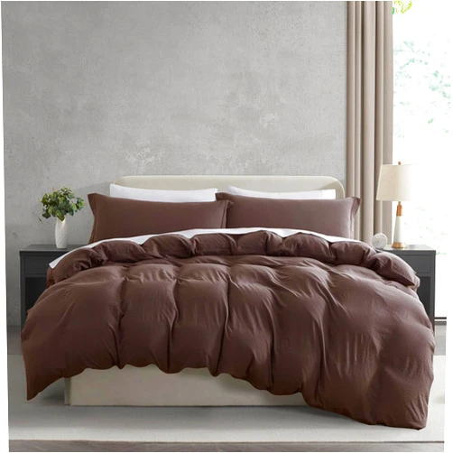 Nestl Chocolate Brown Duvet Cover Queen Size - Soft Prewashed Queen Duvet Cover Set, 3 Piece, with Zipper Closure, 1 Duvet Cover 90x90 inches and 2 Pillow Shams