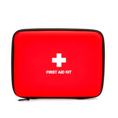 Jipemtra First Aid Hard Case Empty, First Aid Hard Case First Aid EVA Hard Red Medical Bag for Home Health First Emergency Responder Camping Outdoors (Red Square)