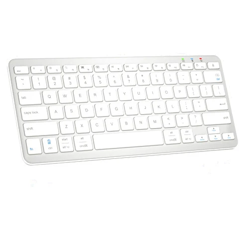 Qulose Bluetooth Keyboard, Ultra-Slim Wireless Keyboard for iPad, Rechargeable Ergonomic Computer Keyboard for iOS, Android, Windows PC Tablets Phone, White Silver