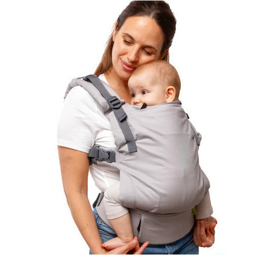 Boba X Baby Carrier - Adjustable Infant Carrier for Newborn to Toddler, Front and Backpack Babywearing 7 to 45 lbs, Ergonomic Baby Carrier with Crossable Straps and Padded Shoulders (Gray)