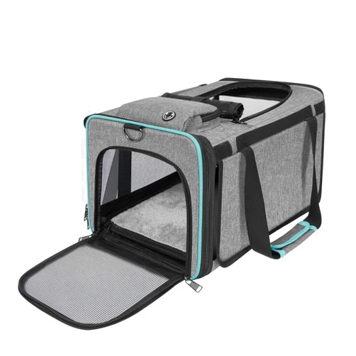 GAPZER Cat Carrier American, United, Delta Airline Approved/Soft-Sided Pet Travel Bag for Medium Cat 15+ lbs Small Dog Traveling Crate Under 15 Pounds TSA Approved Carrying Cage Underseat Cabin L