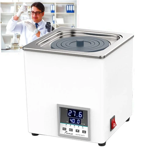 MINRUN Single Hole Lab Digital Thermostatic Water Bath, Electric Digital Display Laboratory Water Bath with Selectable Openings, Temperature Range +5-99.9℃, for Experiments