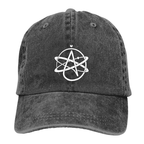 CKXCDZT Sheosinye Atheist Symbol Baseball Cap Vintage Washed Distressed Hat Adjustable Dad Hat