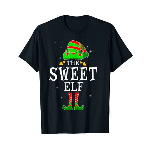 Family Merry Xmas Pajamas Pjs Outfit Set Gifts Tee Sweet Elf Group Matching Family Christmas Cutest Funny T-Shirt