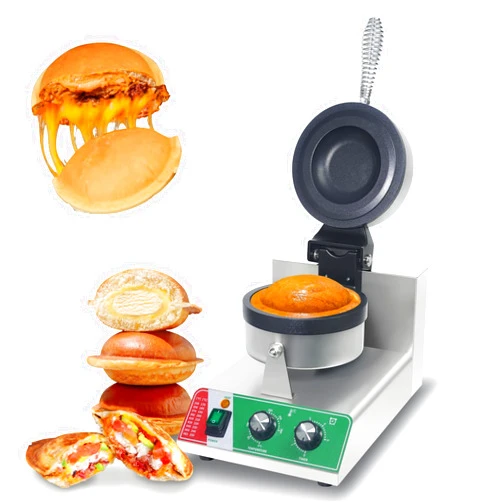 XXUNYNUIN Commercial UFO Burger Waffle Maker,Ice Cream Filling Burger Machine with 0-5 Time & 122-572 F° Temp Control Hamburger Waffle Maker Non-Stick Gelato Panini Press for Kitchen or Restaurant