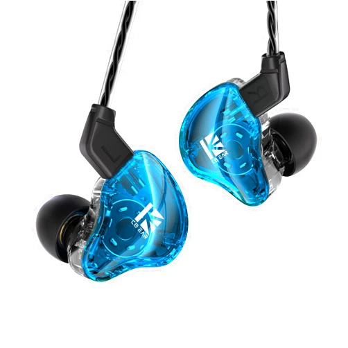 H HIFIHEAR KBEAR KS1 Wired Earbuds in Ear Monitor Super Bass Wired Earphone, Crystal Clear Sound IEM Headphones, High-Resolution Noise Canceling Ear Monitors Headphone for Musician Singer (Blue, without Mic)