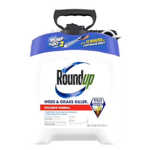 Roundup Weed and Grass Killer₄ with Pump 'N Go 2 Sprayer, Use in and Around Flower Beds, Trees & More, 1.33 gal.