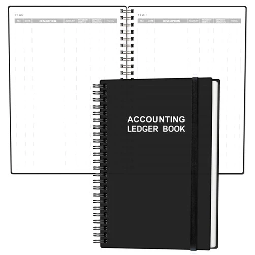 Heveboik Accounting Ledger Book - A5 Ledger Book for Bookkeeping, Small Businesses & Personal Use, Expense Tracker Notebook for Tracking Money, Expenses, Deposits & Balance, 5.8