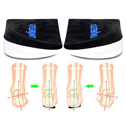 Unribeau 3 Layers Adjustable Supination & Pronation Correction Heel Insoles,Self-Adhesive Medial & Lateral Heel Wedge Inserts for Foot Alignment, Knee Pain, Bow Legs (Black, L: W: 7.5-12 / M: 7-11)