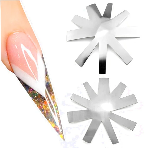 Honey Joy V Shape Easy French Smile Line Nail Art Manicure Edge Trimmer Nail Cutter Acrylic Tool with 9 Sizes, HJ-NAT198-FS11