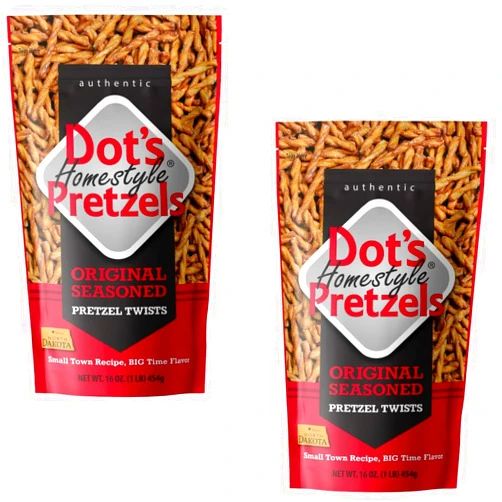 Smiling Sweets Dot Pretzels Original Flavor - Pack of 2 - Original Seasoning - Smiling Sweets - Delicious Pretzels Everyone Loves - Perfect for Snacking on the go or Stocking the Office