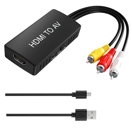 DigitPro HDMI to RCA Converter, HDMI to AV Adapter for Old TV, HDMI RCA Composite Video Converter Supports PAL/NTSC for TV Stick, Roku, Android TV Box, DVD