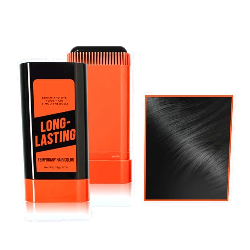 MIESCHER Instant Gray Root Cover Up Stick - Waterproof Quick Touch-Up for Hair & Beard, Easy Washout Concealer (1# Black)