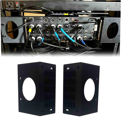Generic Rack Ears for Behringer XR18 Midas MR1​​8 XR16 SD16 MR16 Flush Mount Kit with Airflow Grille Black