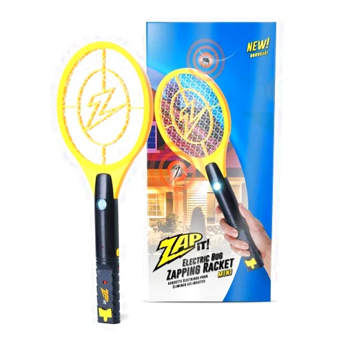 Zap It! Mini Bug Zapper - Rechargeable Mosquito, Fly Killer and Bug Zapper Racket - Flies Killer Indoor - 4,000 Volt - USB Charging, Super-Bright LED Light to Zap in The Dark - Safe to Touch