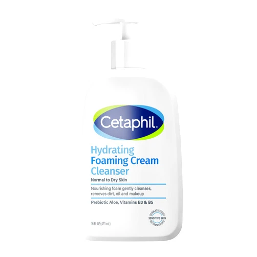 Cetaphil Cream to Foam Face Wash, Hydrating Foaming Cream Cleanser, 16 oz, For Normal to Dry, Sensitive Skin, with Soothing Prebiotic Aloe, Hypoallergenic, Fragrance Free