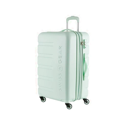 SwissGear 7366 Hardside Expandable Luggage with Spinner Wheels, Clearly Aqua, Checked-Medium 23-Inch