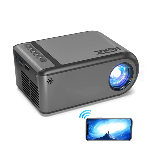 IGRR Projector with WIFI, iGRR Mini Projector for Home Theater, Portable Projector 1080P Supported, Movie Projector for Outdoor Use, Compatible with iOS/ Android, Laptop, TV Stick/ PS5, USB/HDMI