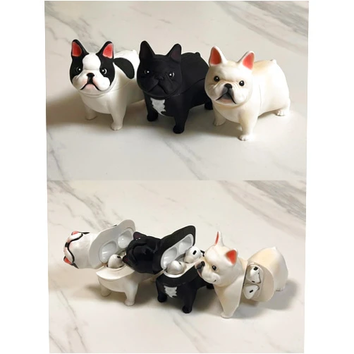 Custoki Cute French Bulldog AirPods Case - 3D Printed Protective Cover for Apple AirPods, Available in Black, White, and Black & White