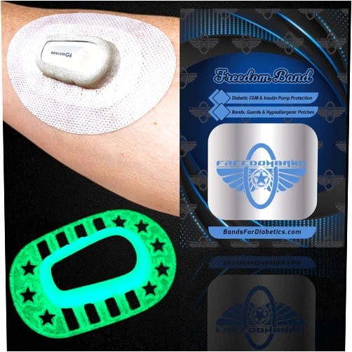 Generic Infiniflex Flexible Guard for Dexcom G6 Cgm Sensor Shield & 2 Adhesive Overlay Cover Patches Bumper Protection (Green Glow-in-The-Dark)