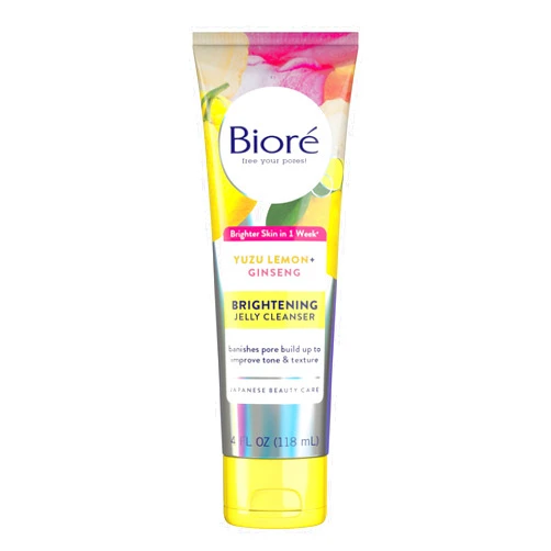 Bioré Daily Brightening Jelly Cleanser, 4 Fluid Ounces, to Banish Pore Build Up and Improve Tone and Texture, For Brighter Skin, For All Skin Types