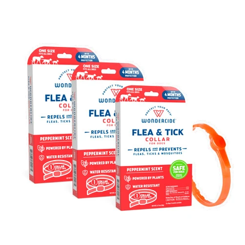 Wondercide - Dog Collar - Flea, Tick, Mosquito Repellent for Dogs - with Natural Essential Oils - Pet and Family Safe - 3PK - Up to 12 Months Protection